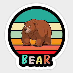 Vintage Retro Bear Sticker